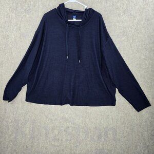 Breathe On Women’s Hoodie Navy Blue Go-Dry Long Sleeve Lightweight 3X Size